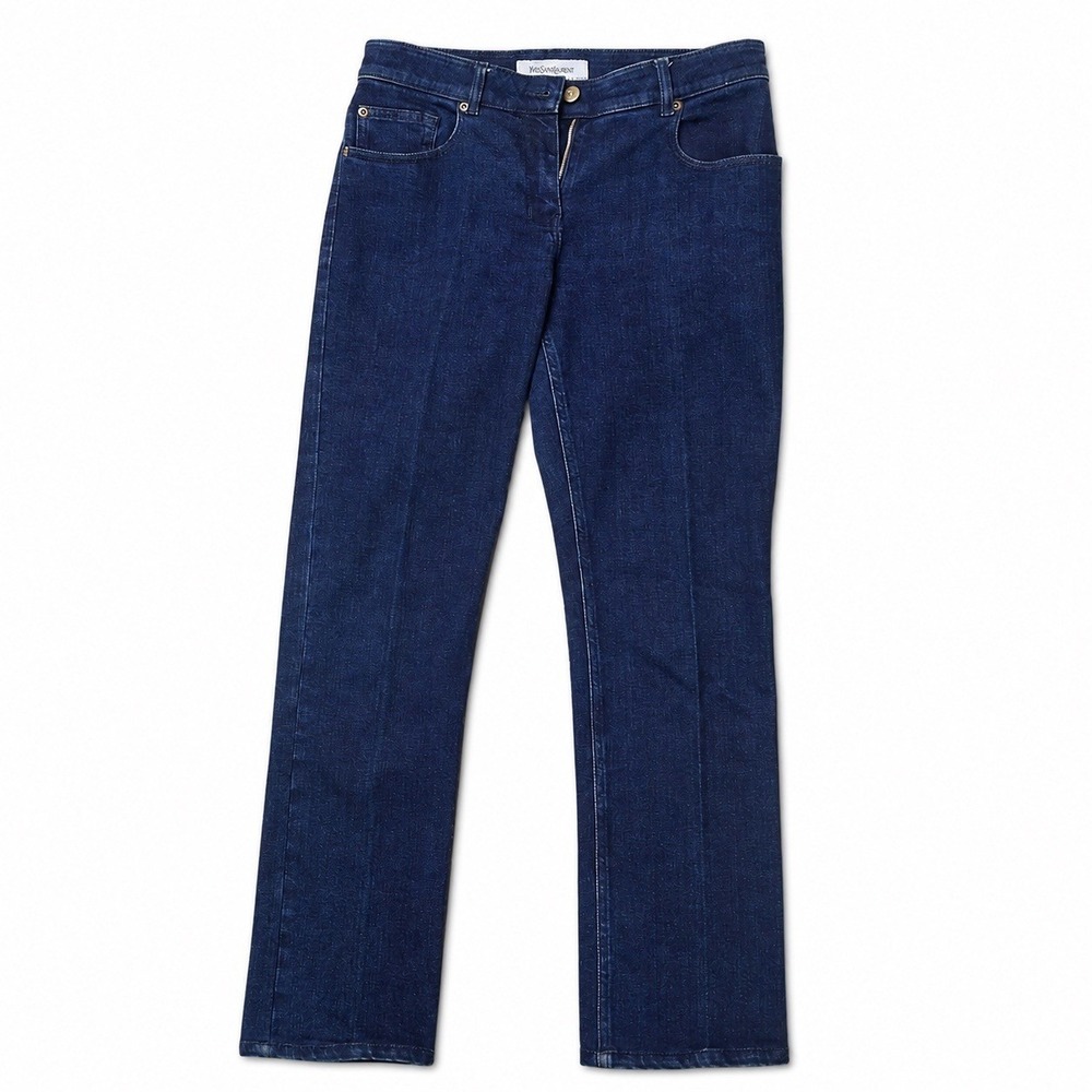 2012 Yves Saint Laurent YSL Dark Indigo Straight Jeans Women's F38 29in